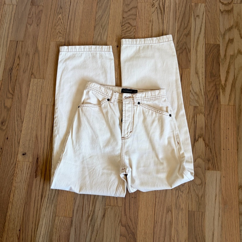 Topshop White Jeans Button Fly W25 L30